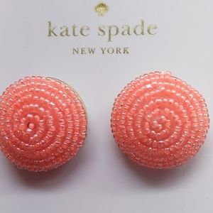 Kate Spade New Coral Textured Gum Ball Earrings